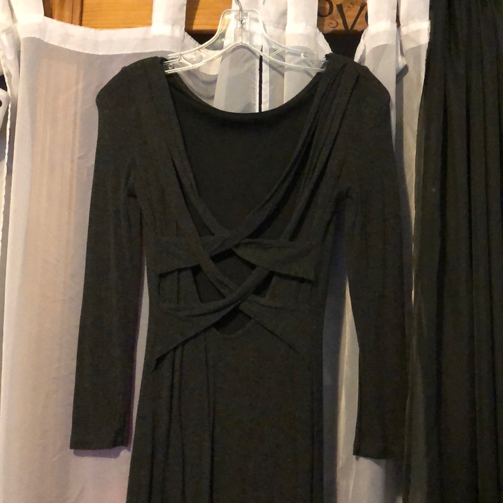 Backless gray dress